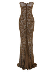 Women's Bicolor Polyamide Long Dress