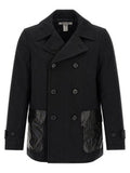 Men's Black Polyester Coat Clothing