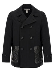 Men's Black Polyester Coat Clothing