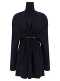 Women's Blue Wool Short Dress