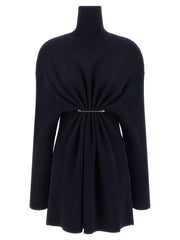 Women's Blue Wool Short Dress