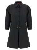 Women's Gray Wool Short Dress