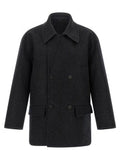 Men's Gray Virgin Wool Coat Clothing