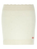 Women's White Wool Long Skirt