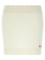 Women's White Wool Long Skirt