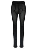 Women's Black Nylon Leggings Clothing