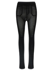 Women's Black Nylon Leggings Clothing