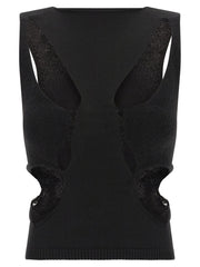 Women's Black Wool Tank Tops