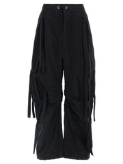 Women's Black Cotton Cargo Pants