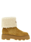 Women's Beige Calfskin Ankle Boots