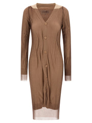 Women's Beige Polyamide Midi Dress