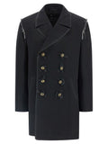 Men's Black Wool Coat Clothing