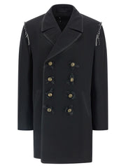 Men's Black Wool Coat Clothing