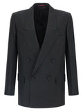 Men's Black Polyester Blazer Clothing