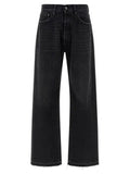 Men's Black Cotton Straight-Leg Jeans Clothing