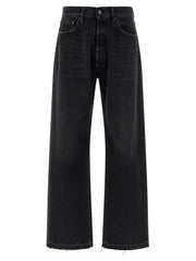 Men's Black Cotton Straight-Leg Jeans Clothing