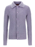 Men's Purple Wool Cardigan Clothing