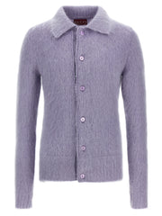 Men's Purple Wool Cardigan Clothing