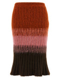 Women's Multicolor Wool Midi Skirt