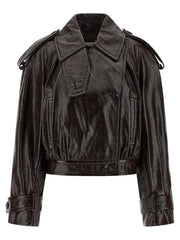 Women's Brown Cotton Coat Clothing