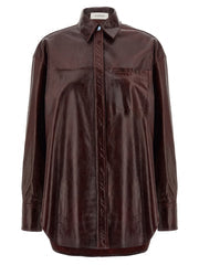 Women's Bordeaux Lamb Leather Blouse