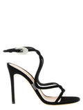 Women's Mamba Crystal Sandal Black Suede Tpu Heels