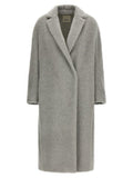 Women's Gray Alpaca Leather Coat Clothing