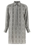 Women's Gray Silk Short Dress