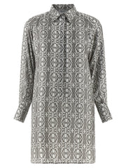 Women's Gray Silk Short Dress