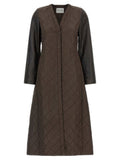 Women's Brown Polyamide Coat Clothing