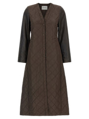 Women's Brown Polyamide Coat Clothing