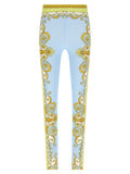 Women's Blue Nylon Leggings Clothing