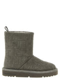 Women's Gray Calfskin Ankle Boots