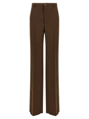 Women's Brown Polyester Dress Pants