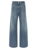 Women's Blue Cotton Boyfriend Jeans Clothing