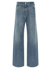 Women's Blue Cotton Boyfriend Jeans Clothing