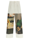 Women's White Polyamide Casual Pants