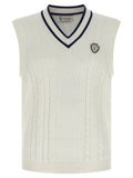 Men's White Cotton Sleeveles Sweater Clothing