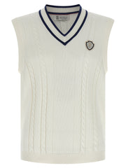 Men's White Cotton Sleeveles Sweater Clothing