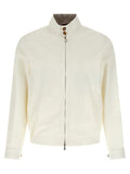 Men's White Cotton Full-Length Jacket Clothing