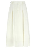 Women's White Viscose Midi Skirt