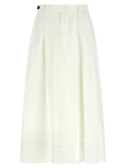 Women's White Viscose Midi Skirt