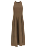 Women's Brown Viscose Midi Dress
