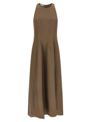 Women's Brown Viscose Midi Dress