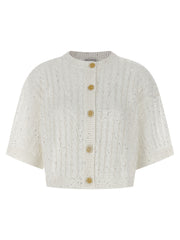 Women's White Linen Cardigan Clothing