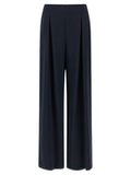Women's Blue Silk Casual Pants