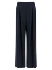 Women's Blue Silk Casual Pants