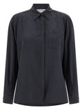 Women's Gray Silk Blouse