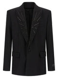 Men's Black Virgin Wool Blazer Clothing