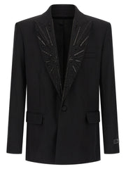 Men's Black Virgin Wool Blazer Clothing